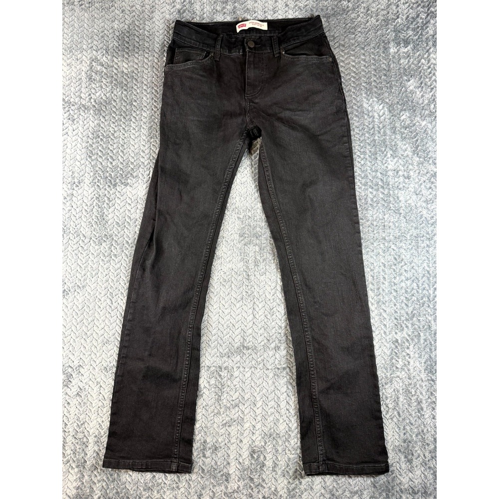 Levi's 511 Jeans Boys 16 Black Denim Stretch Dark Wash Slim Fit Performance